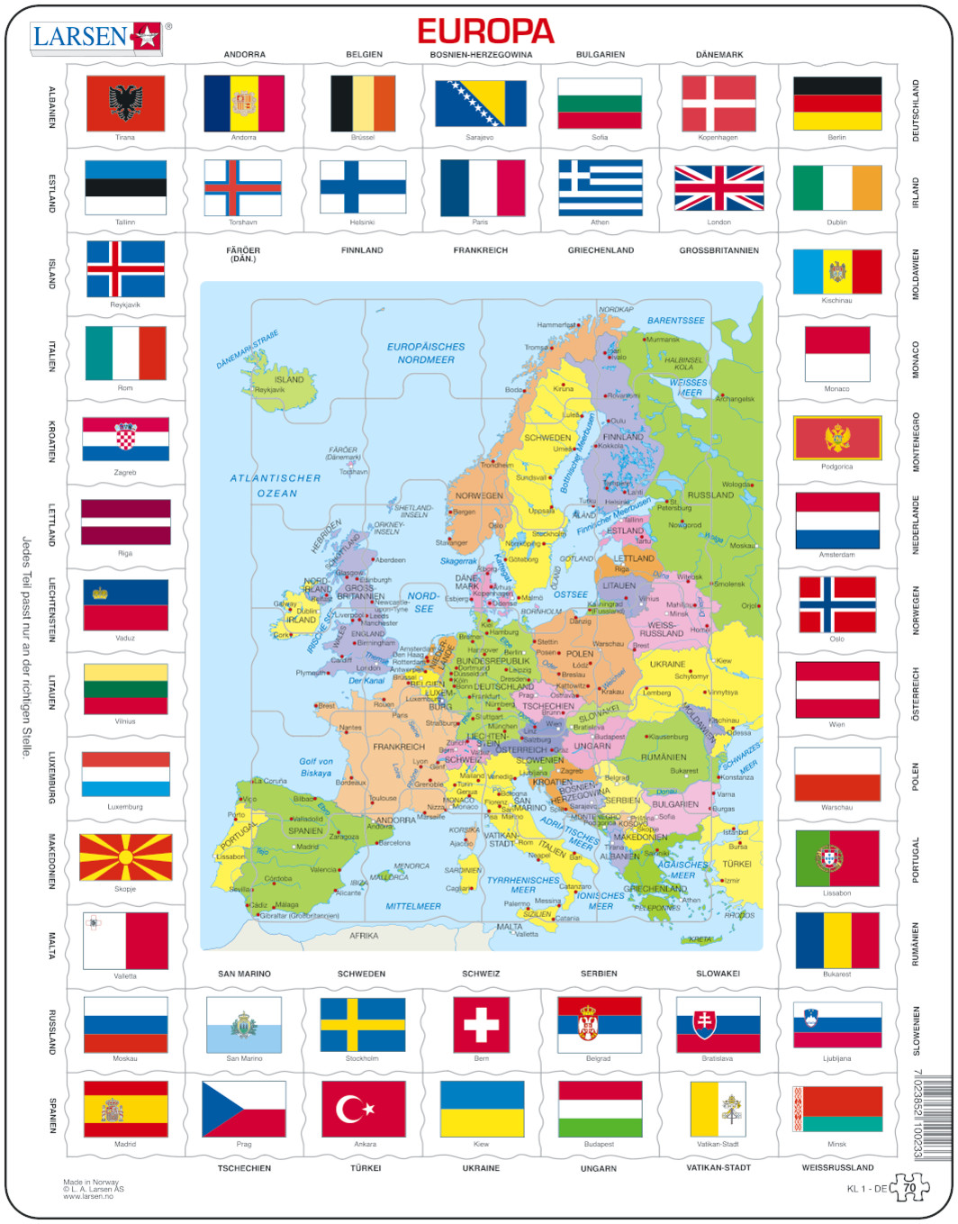 Europakarte Flaggen