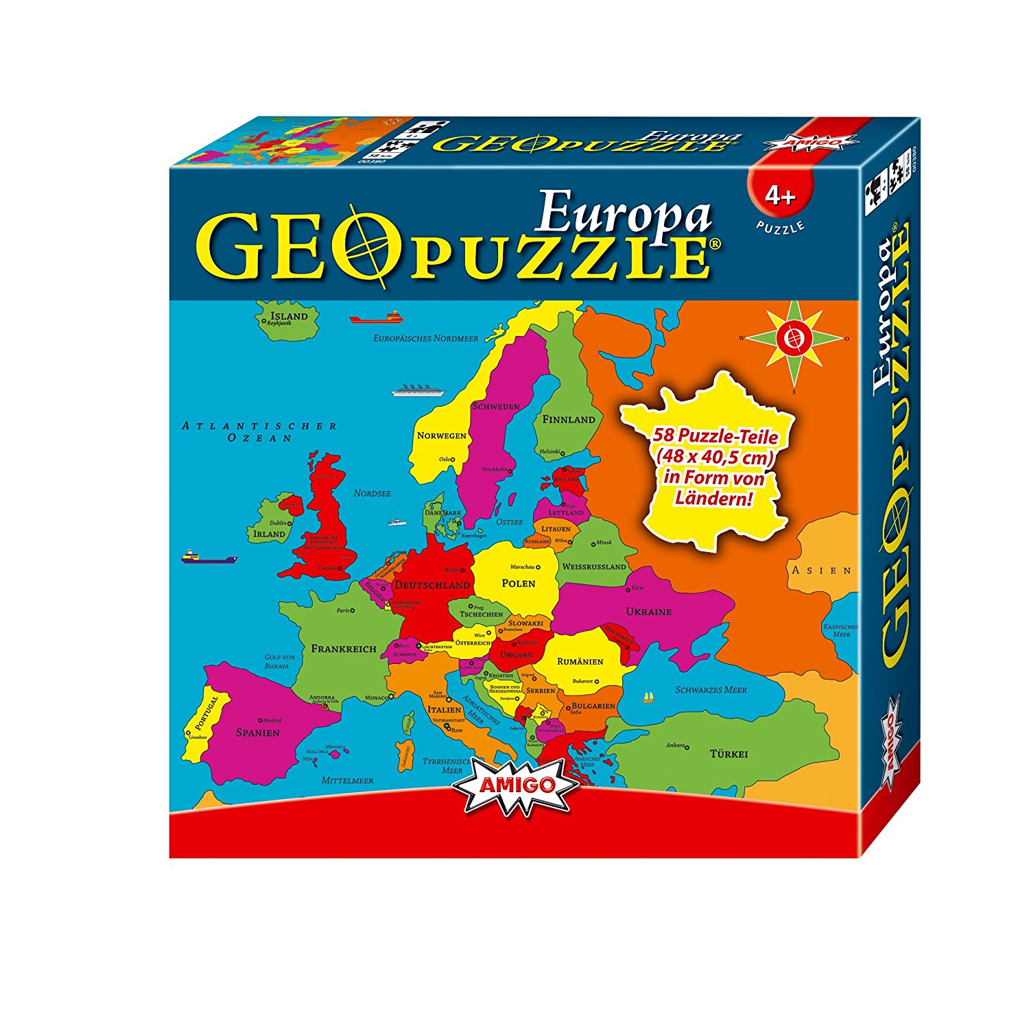 Geografie Amigo GeoPuzzle Welt Lernspiel Kinderpuzzle