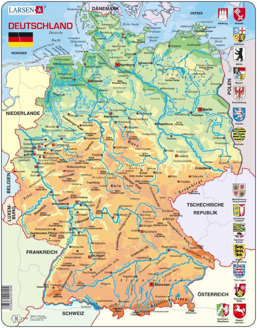Karte Deutschland Physisch | My blog