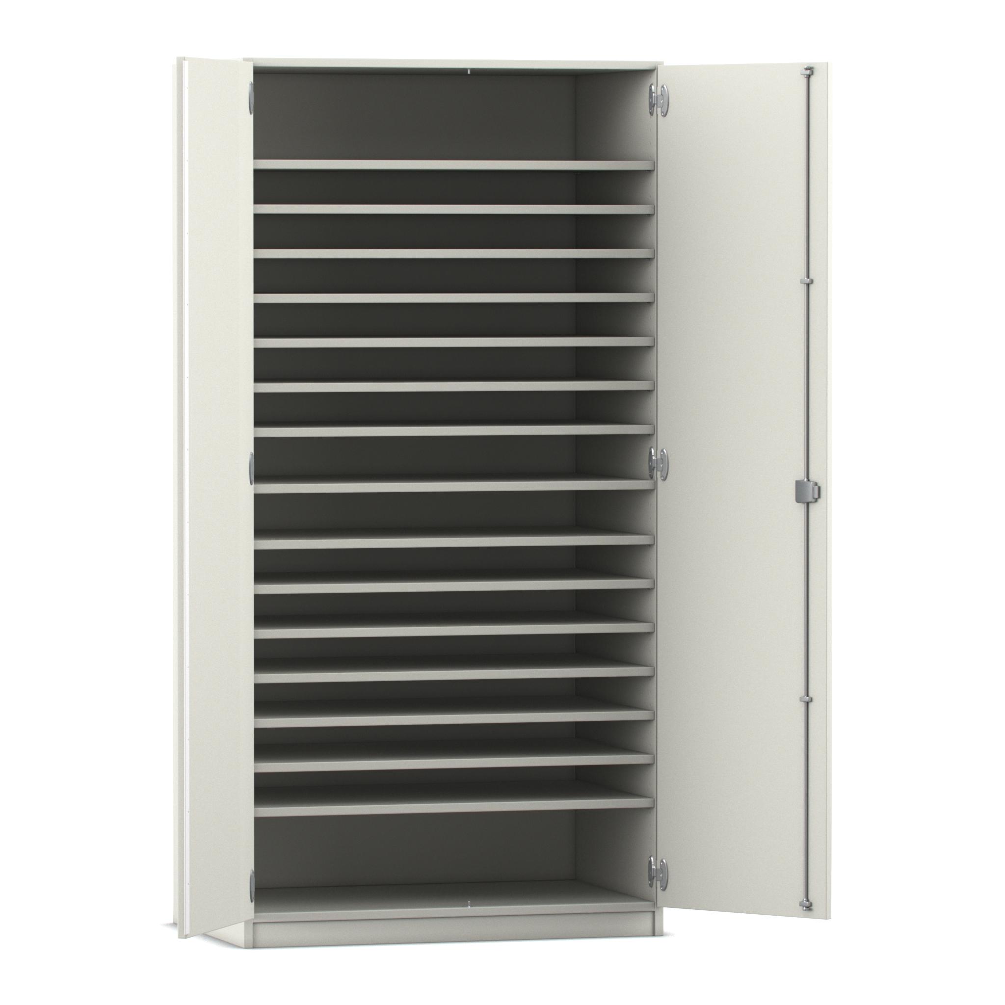 Flexeo Papierschrank Lars, weiß, 15 Fachböden von Betzold | SpielundLern