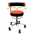 Sanus-Gesundheitsstuhl 46-54 cm, Stoff orange/schwarz, Rollen mit Feststeller