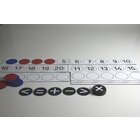 Lehrer-Rechenleiste mit 22 magnetischen Wendeplättchen rot/blau und 10 Rechenzeichen