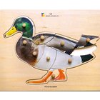 Holz-Puzzle Ente mit groen Griffen, ab 2 Jahre