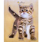 Holz-Puzzle Katze mit groen Griffen, ab 2 Jahre