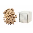 Dienes Einerwrfel 1000 Stck aus ReWOOD mit Dezi Messbecher