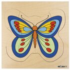 Lagenpuzzle Schmetterling, Holzpuzzle mit 4 Lagen, ab 4 Jahre
