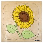 Lagenpuzzle Sonnenblume, Holzpuzzler mit 4 Lagen, ab 4 Jahre