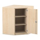 Flexeo Eckschrank, Ahorn honig, 3 Fcher, 1 Tr, Tiefe 40 cm, Bogengriff mit Schloss