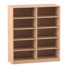 Flexeo Regal, Buche hell, 2 Reihen, 10 Fcher, HxBxT: 143,9x126,4x48 cm