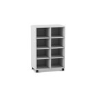Flexeo Regal, Dekor grau, HxBxT: 98x66,5x40,8 cm, 2 Reihen, 8 Fcher, Rollen