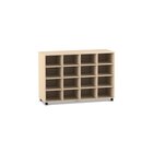Flexeo Regal PRO, 4 Reihen, 16 Fcher, H x B x T: 99,1 x 143,9 x 48 cm, Ahorn honig, Sockel