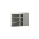 Flexeo Rollladen-Aufsatzschrank wei, BxHxT 126,4 x 90,9 x 48 cm, 1 Mittelwand, 2x3 Fcher