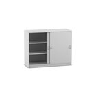 Flexeo Schiebetrenschrank, Dekor grau mit 6 Fchern, HxBxT 99,1 x 126,4 x 48 cm
