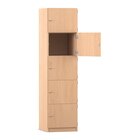 Flexeo Schliefachschrank 5 geschlossene Fcher, Buche hell, Transchlag links, HxBxT 190 x 48,1 x 40 cm