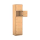 Flexeo Schliefachschrank 5 geschlossene Fcher, Buche hell, Transchlag rechts, HxBxT 190 x 48,1 x 40 cm