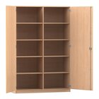 Flexeo Schrank, Buche hell, 10 Fcher, Mittelwand, 2 Tren, Bogengriff mit Schloss, HxBxT: 190 x 126,4 x 40 cm