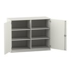 Flexeo Unterschrank wei, Sockel, 6 Fcher, 99,1 x 126,4 x 40 cm, Bogengriff mit Schloss