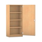 Flexeo mittelhoher Schrank, 4 Fcher, Transchlag rechts, Bogengriff mit Schloss, HxBxT: 143,9 x 64,1 x 40 cm