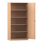 Flexeo Hochschrank mit 5 groen Fchern und Tren, Buche hell, Schloss, Tiefe: 50 cm