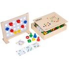 Zusammen schrauben, Kooperationsspiel um Farben und Muster, ab 3 Jahre