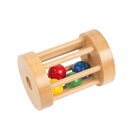 Roll the drum, Holzrolle mit bunten Holzkugeln, 7-11 Monate