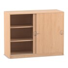 Flexeo Schiebetrenschrank mit 6 Fchern, Buche hell, 38 cm tief