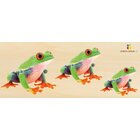 Holz-Puzzle Gre & Tiefe 3er Set (Frsche, Hasen, Katzen), ab 2 Jahre