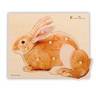 Holz-Puzzle Hase mit groen Griffen, ab 2 Jahre