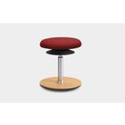 Lffler ERGO TOP Hocker 42-57 cm, Kunstleder rot mit Bodenwippe Buche natur, Sitzflche 37 cm, Gasfeder Alu poliert