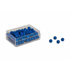 Kunststoffdose mit 100 blauen Perlen