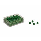 Kunststoffdose mit 100 gr�nen Perlen
