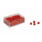 Kunststoffdose mit 100 roten Perlen
