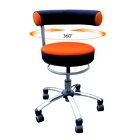 Sanus Gesundheitsstuhl  46-54 cm, Stoff orange/schwarz, mit Brorollen