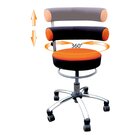 Sanus Gesundheitsstuhl  42-51 cm mit hhenverstellbarer Lehne, Stoff orange/schwarz, mit Rollstopp