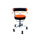 Sanus Gesundheitsstuhl 42-51 cm, Stoff orange/schwarz, mit Brorollen