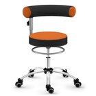 Sanus-Gesundheitsstuhl 36-43 cm mit hhenverstellbarer Lehne, Stoff orange/schwarz, mit Brorollen