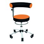 Sanus®-Gesundheitsstuhl 42-51 cm mit höhenverstellbarer Lehne, Stoff orange/schwarz, mit Bürorollen