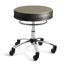 Sanus-Hocker, 35-41 cm, Kunstleder beige/schwarz, mit Rollstopp