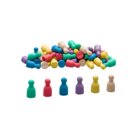 Satz aus 60 Spielfiguren in 6 Farben im Karton