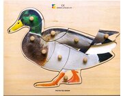 Holz-Puzzle Ente mit groen Griffen, ab 2 Jahre