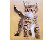 Holz-Puzzle Katze mit groen Griffen, ab 2 Jahre