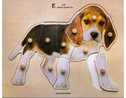 Holz-Puzzle Hund mit groen Griffen, ab 2 Jahre