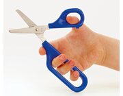 Selbstffnende Schere mit grosser und kleiner Fingerhalterung blau