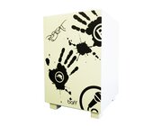 Hocker beatbox mit Trommelfunktion, Design "Robeat", wei, Sitzhhe 42cm