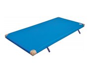 BENZ Sport Normturnmatte blau mit Lederecken und Griffen, 200 x 100 x 6 cm