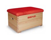 BENZ Sport Sprungkasten Massivholz 1-teilig, Deckel Kunstleder rot