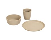 treeNside Kindergeschirr-Set  Teller, Becher & Schssel, graubeige