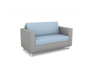 Betzold LoungeFlex Sofa, 2-Sitzer, Farbe Sitzfl�che: KL EDENFree ED-493 Azur, Seitenteile: Newlife Eco Hellgrau