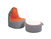 Sitzgruppe, 3-teiliges Set grau-orange