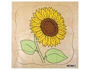 Lagenpuzzle Sonnenblume, Holzpuzzler mit 4 Lagen, ab 4 Jahre